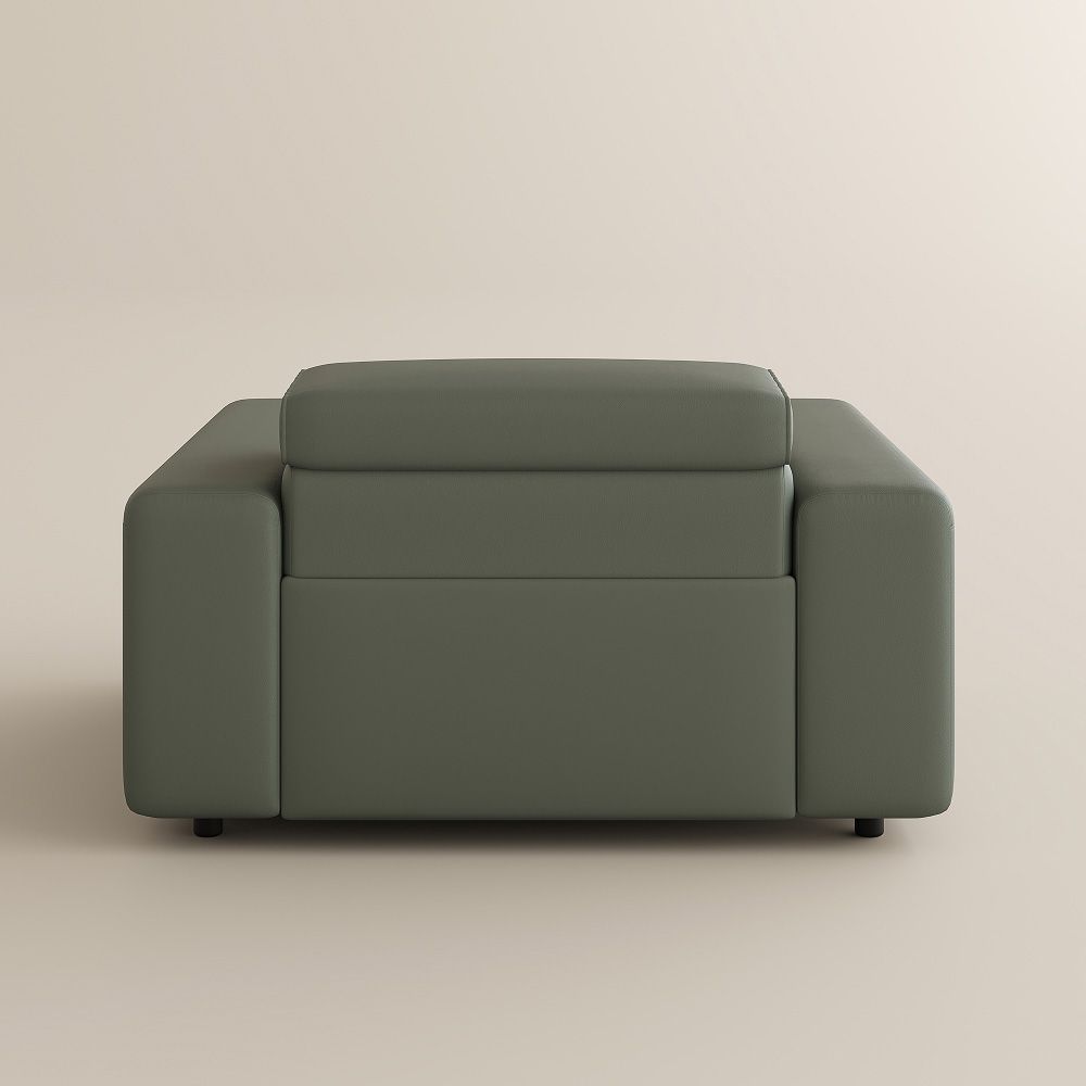 Relaxed Dark Green Eco-friendly Microfiber Leather Modular Sofas