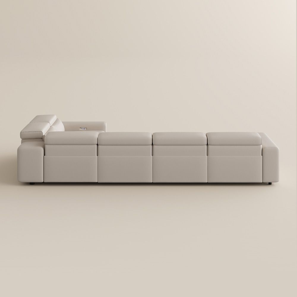 Apartment Beige Eco-friendly Microfiber Leather Modular Sofas