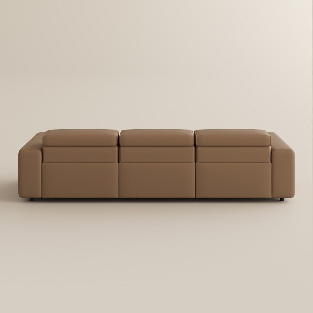 Recliner Khaki Eco-friendly Microfiber Leather Modular Sofas