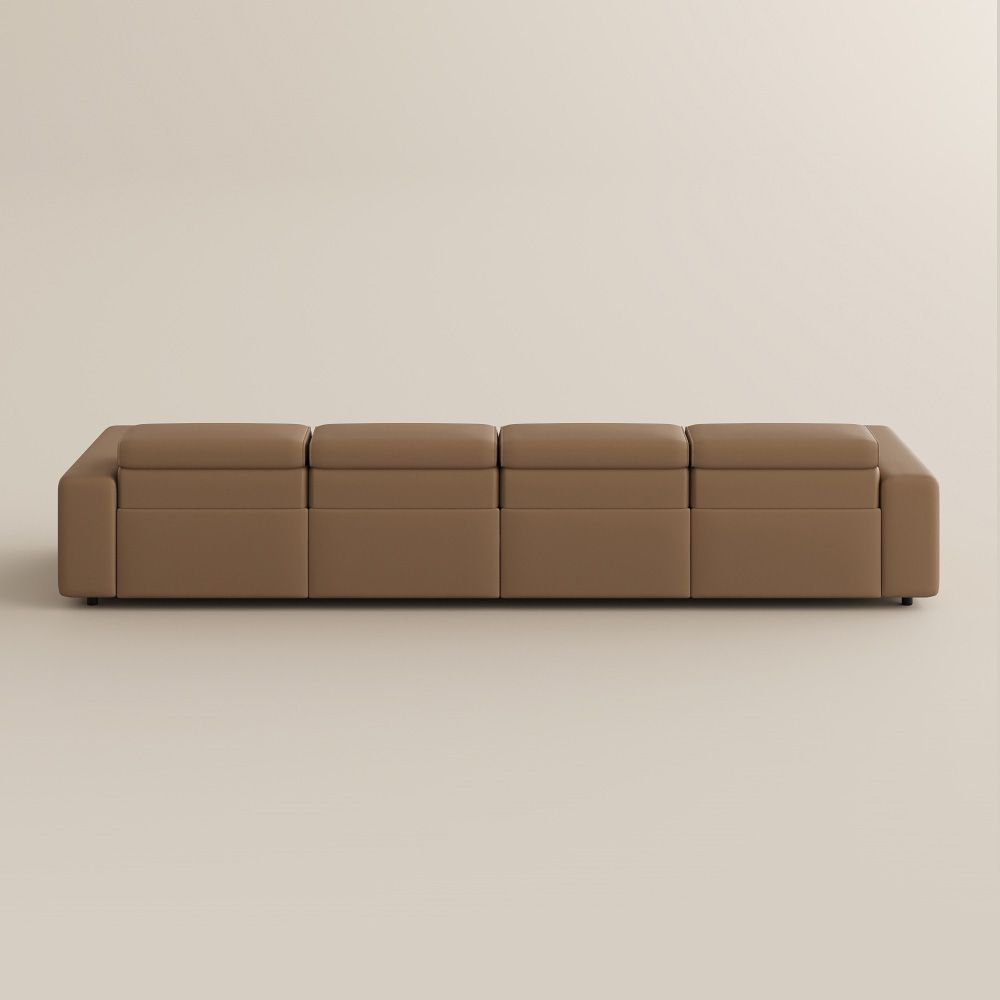 Recliner Khaki Eco-friendly Microfiber Leather Modular Sofas