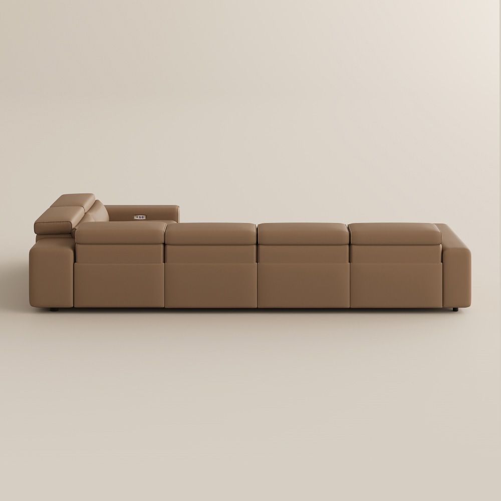 Benjamin Khaki Eco-friendly Microfiber Leather Modular Sofas