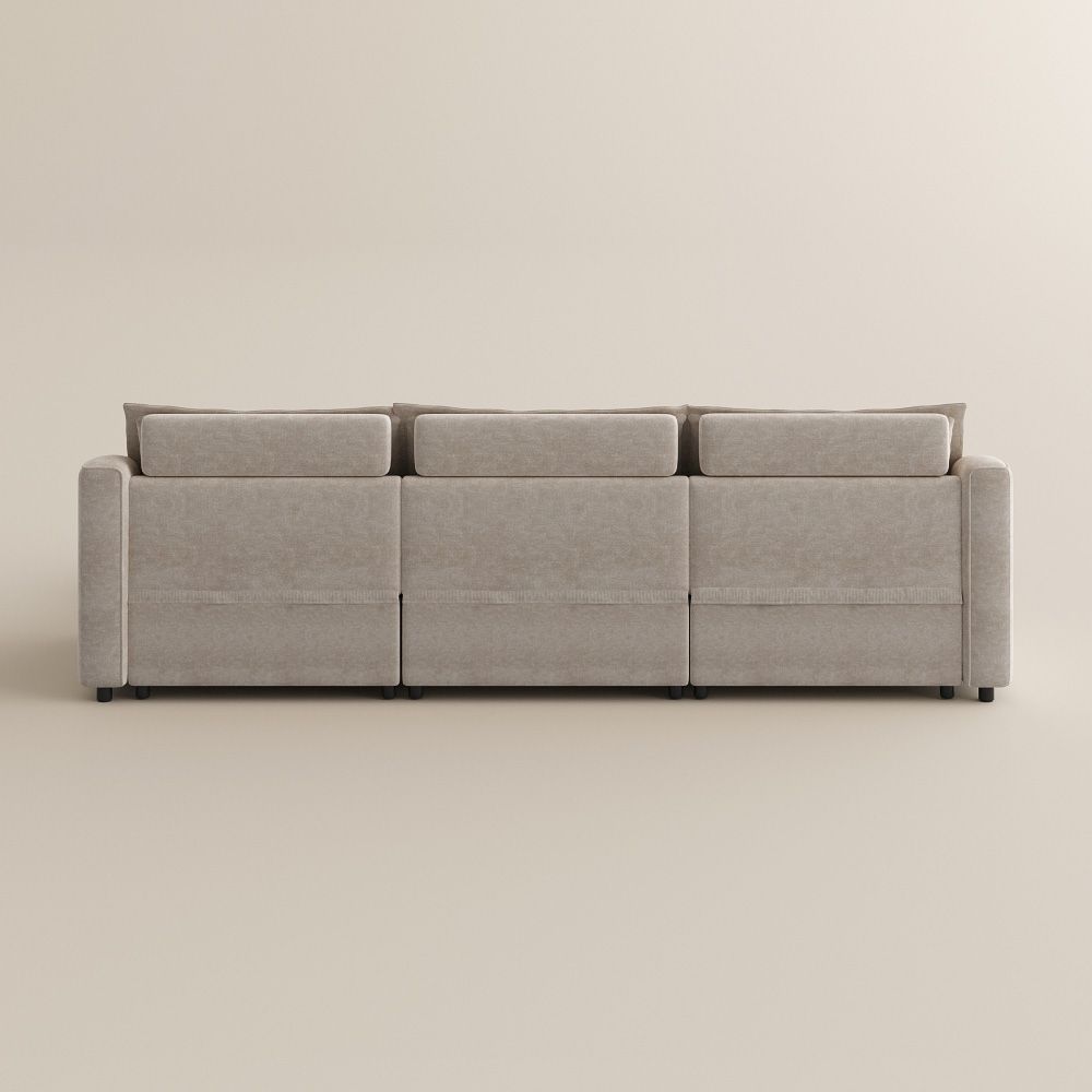 Cozy Beige Pet-Friendly Fabric Modular Sofas