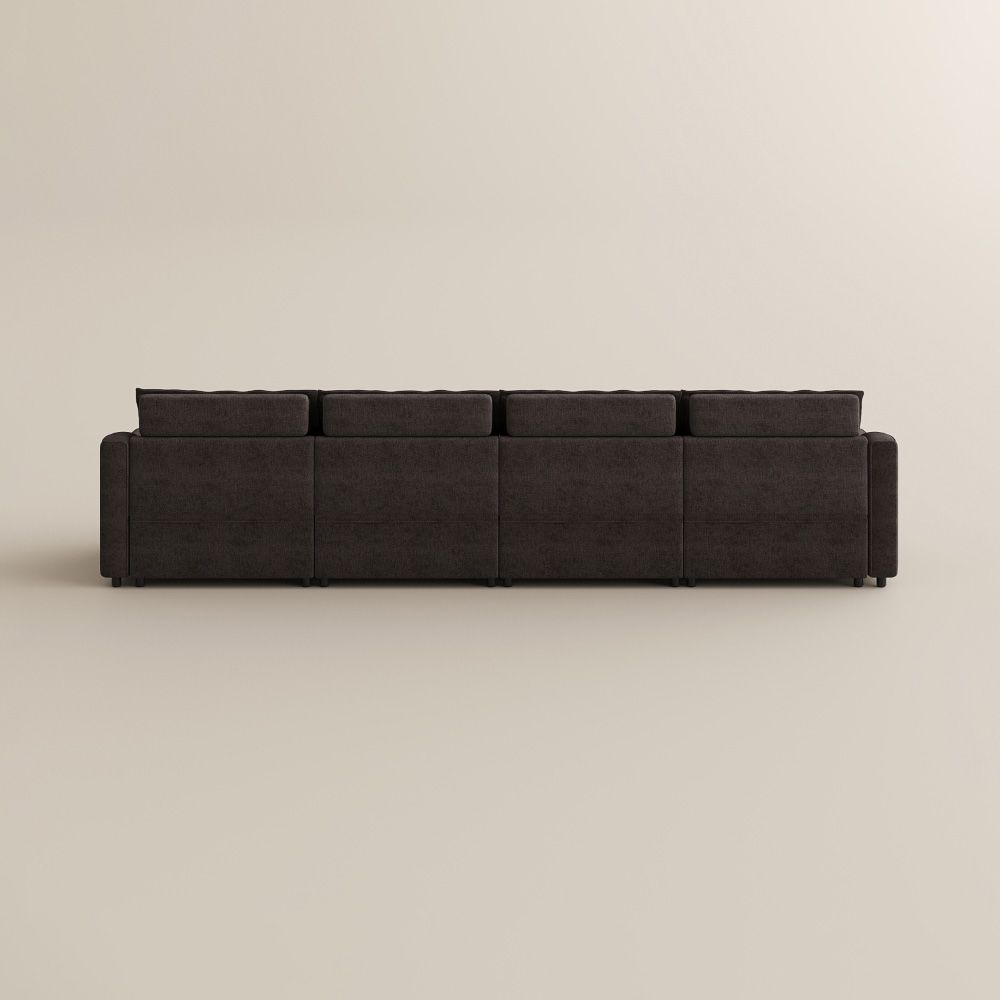 Deep Seat Khaki Velvet Modular Sofas