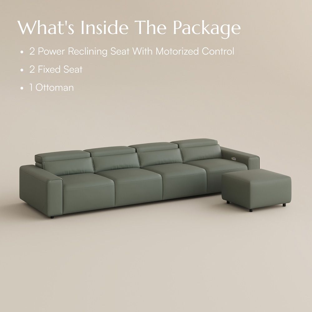 Modern Dark Green Eco-friendly Microfiber Leather Smart Furniture