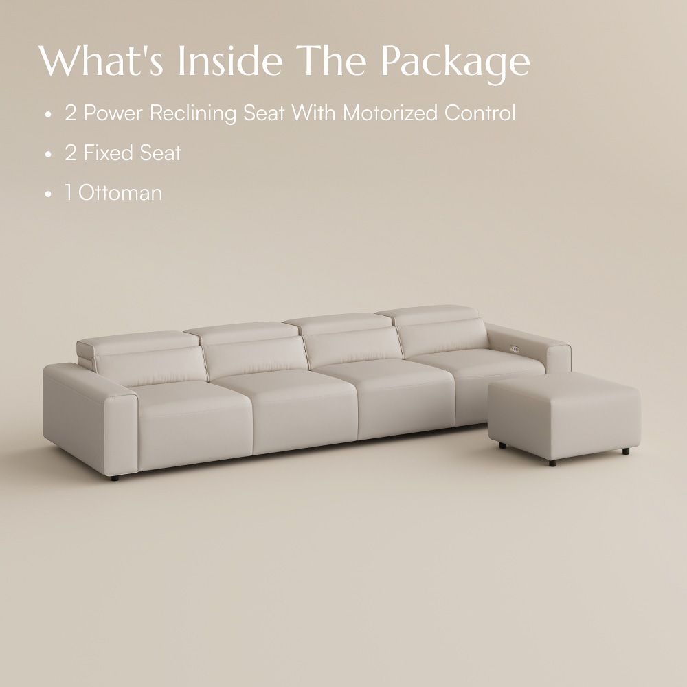 Living Room Beige Eco-friendly Microfiber Leather Smart Furniture