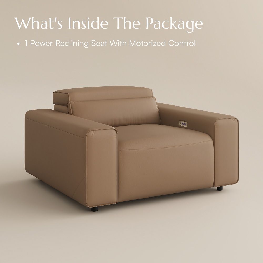 Square Armrest Khaki Eco-friendly Microfiber Leather Smart Furniture