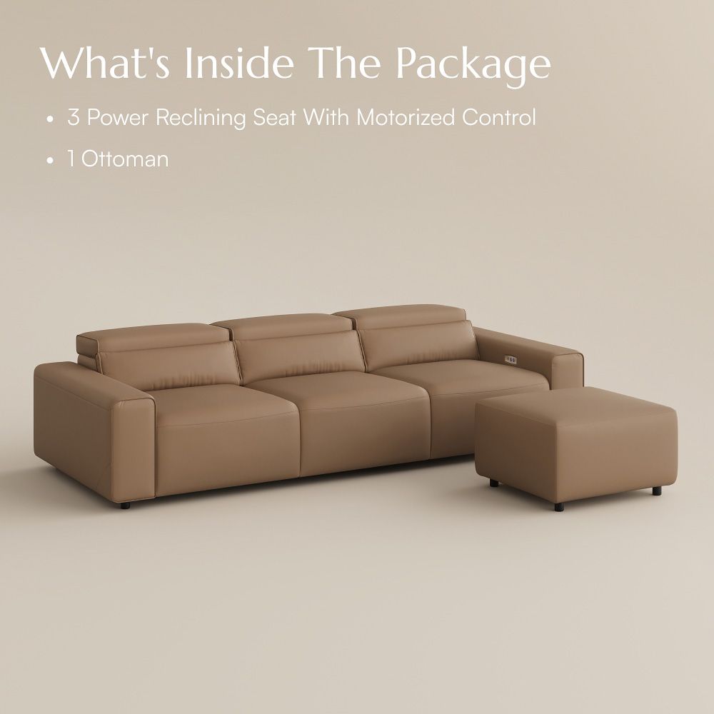 Square Armrest Khaki Eco-friendly Microfiber Leather Smart Furniture
