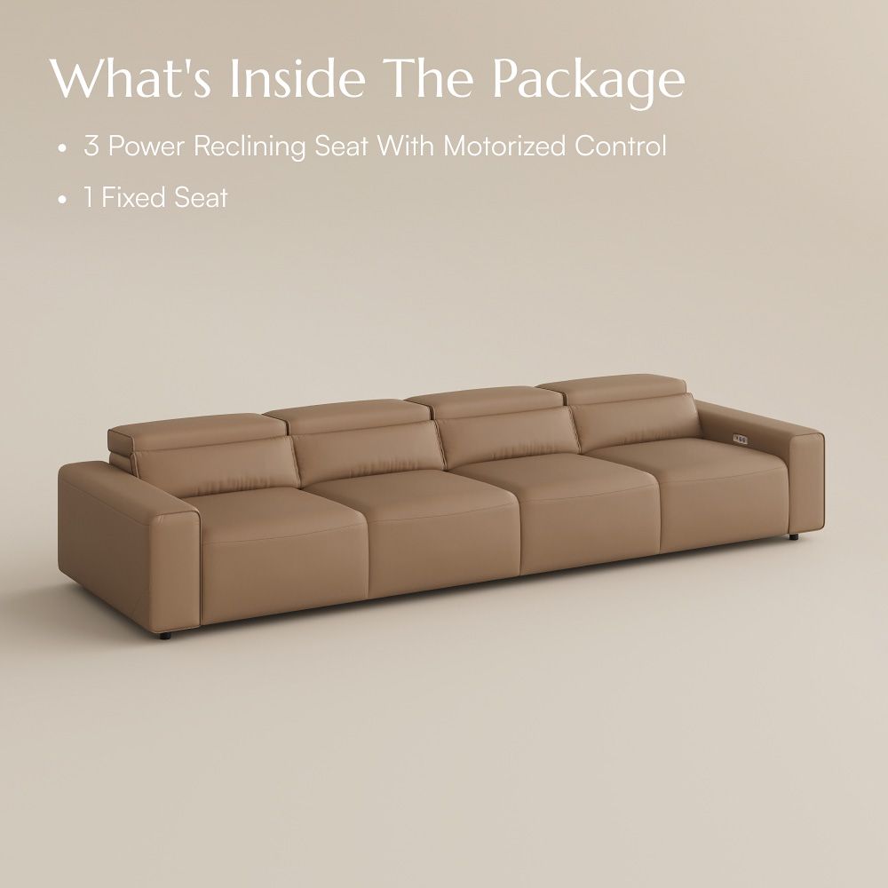 Medium Khaki Eco-friendly Microfiber Leather Modular Sofas