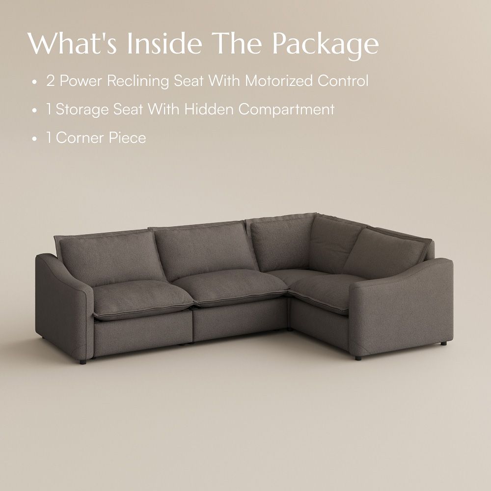 Green Dark Gray Linen Modular Sofas