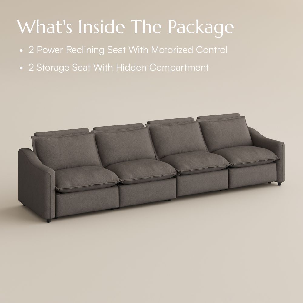 Cozy Dark Gray Linen Modular Sofas