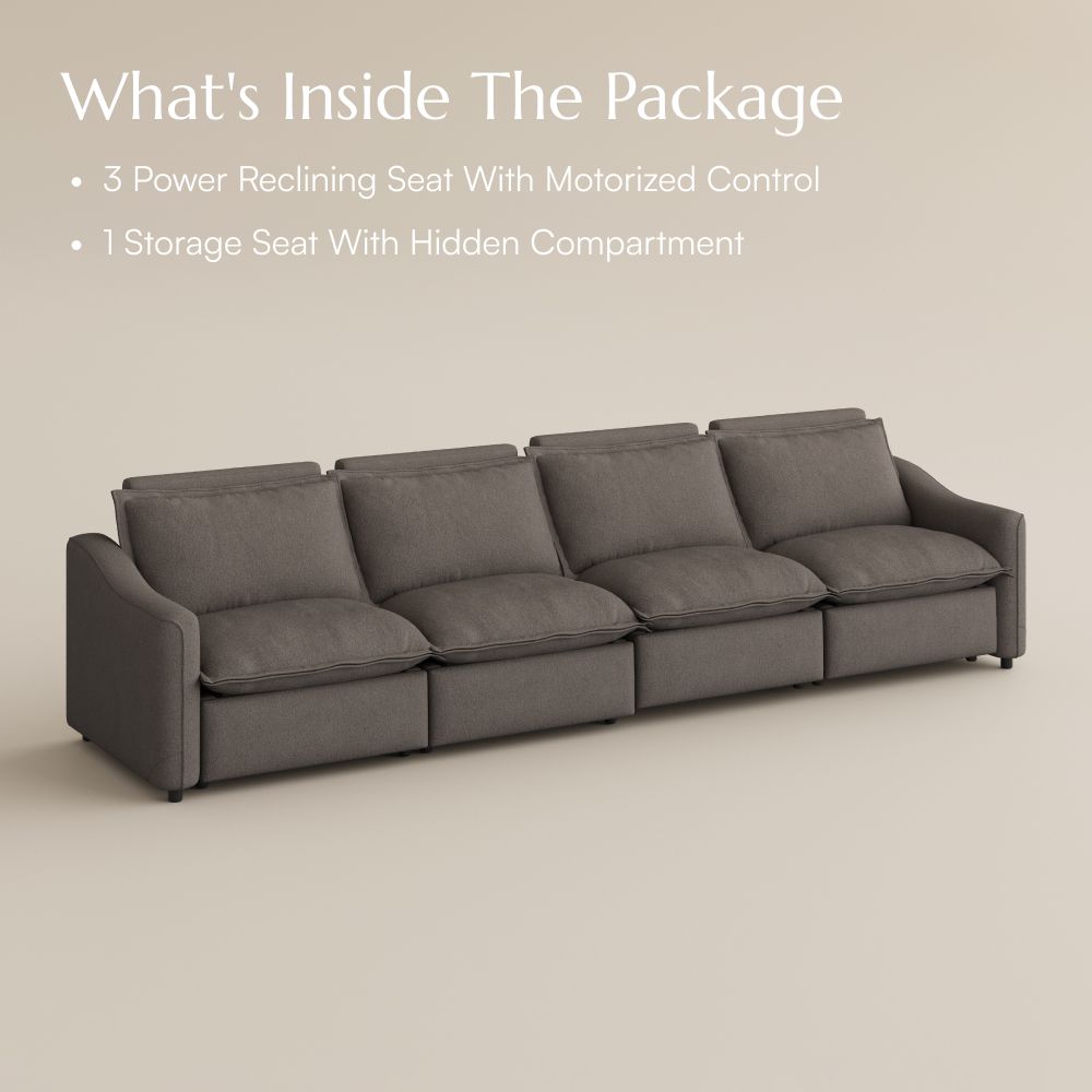 With Storage Dark Gray Linen Modular Sofas