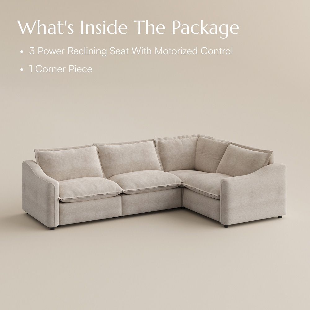 4-5 Seater Beige Pet-Friendly Fabric Modular Sofas