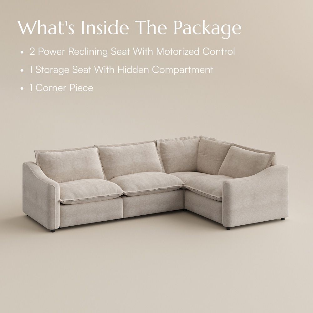 Khaki Beige Pet-Friendly Fabric Modular Sofas