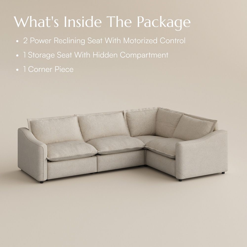 3-4 Seater Beige Linen Modular Sofas