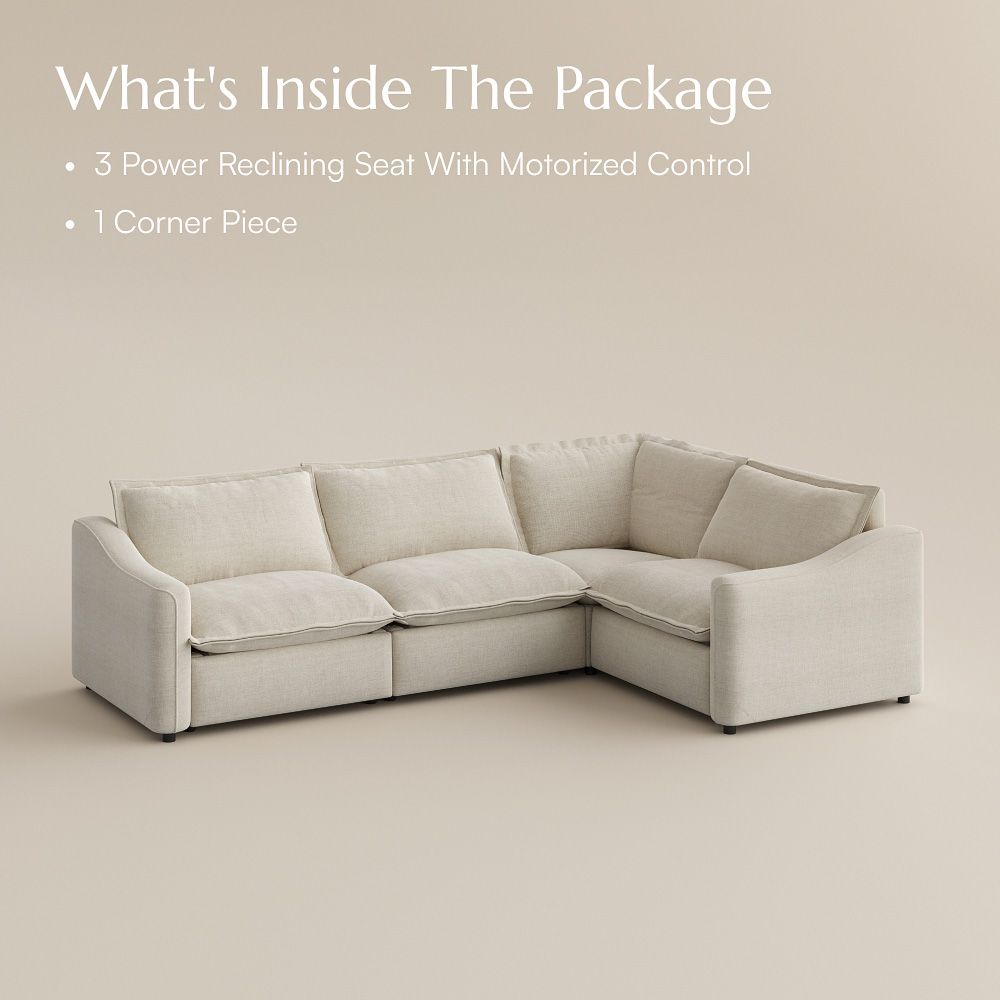 Single Seat Beige Velvet Modular Sofas