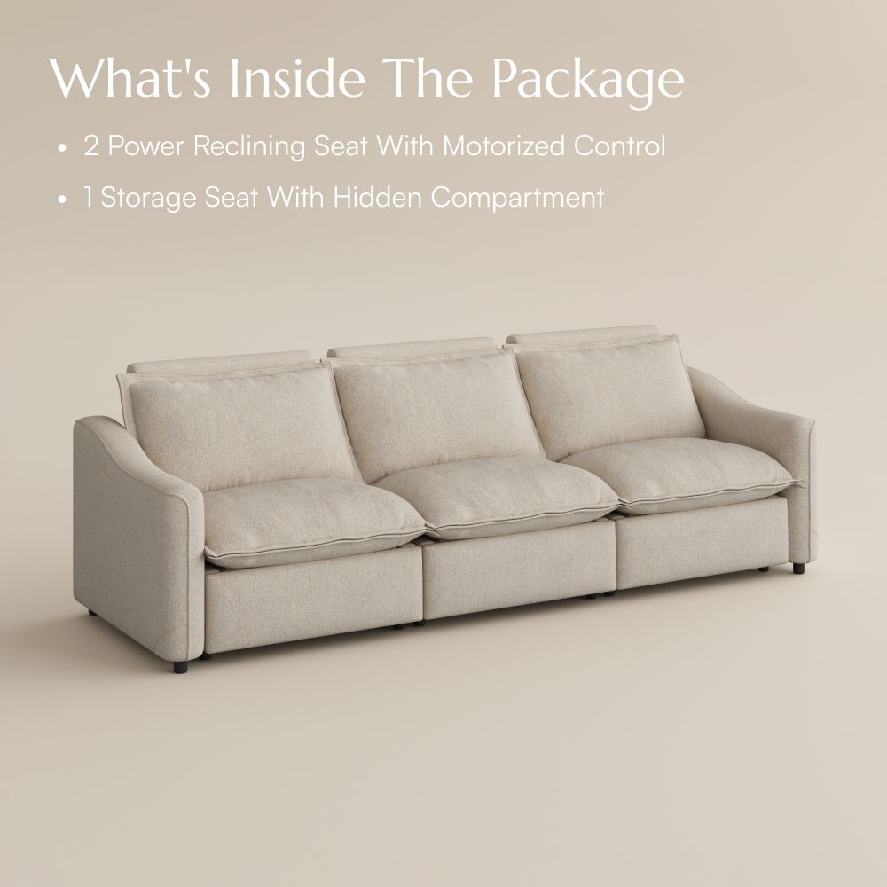 Supportive Beige Linen Smart Furniture