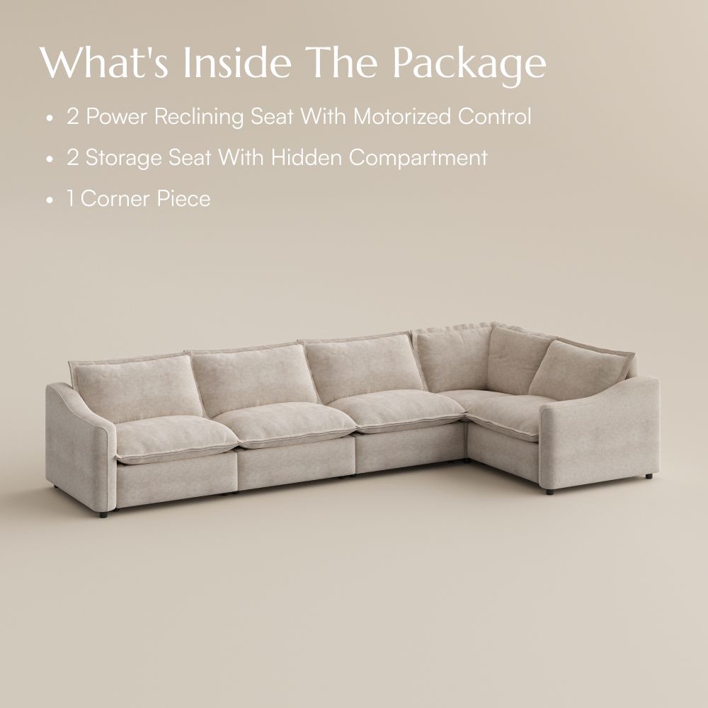 Beige Pet-Friendly Fabric Modular Sofas