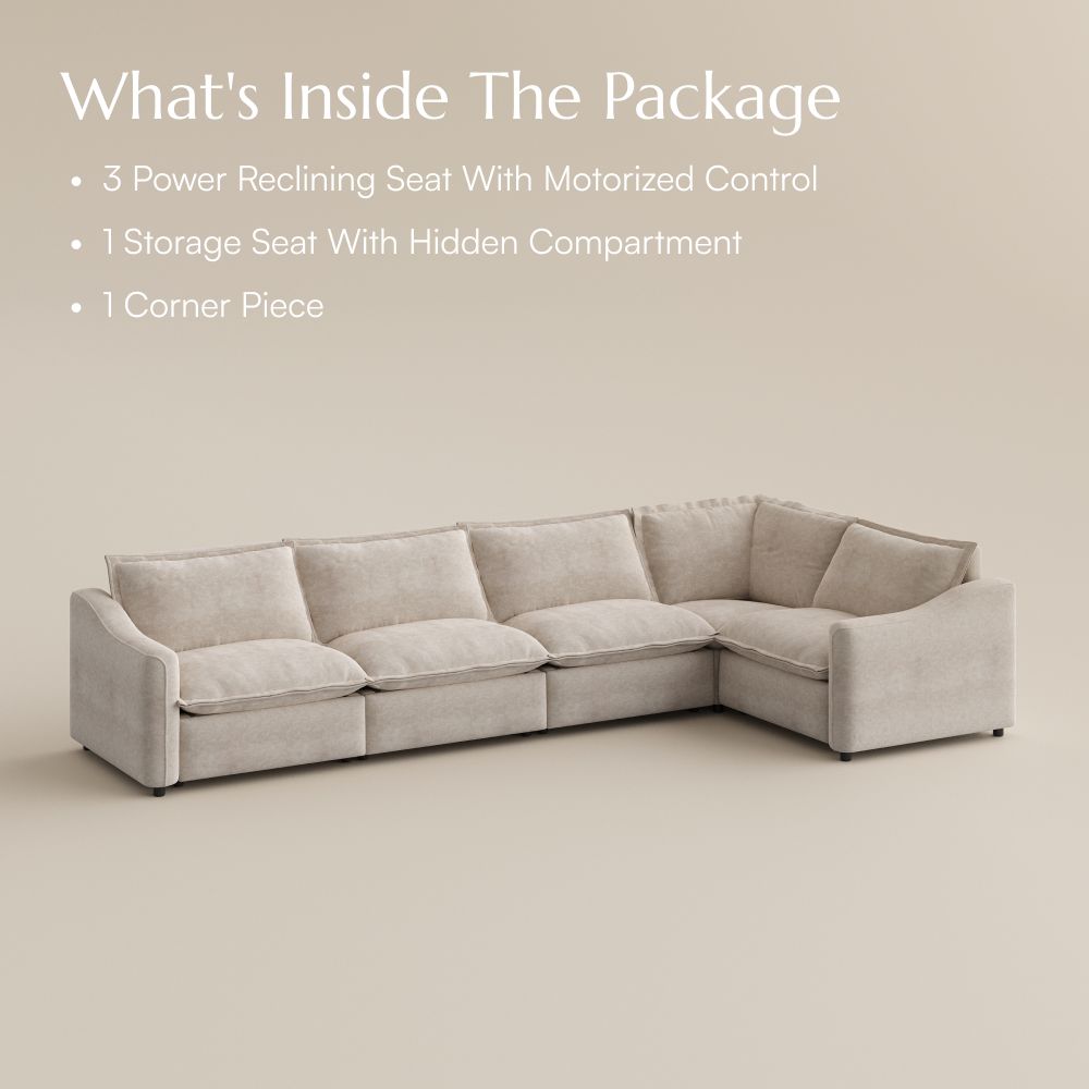 Beige Pet-Friendly Fabric Modular Sofas