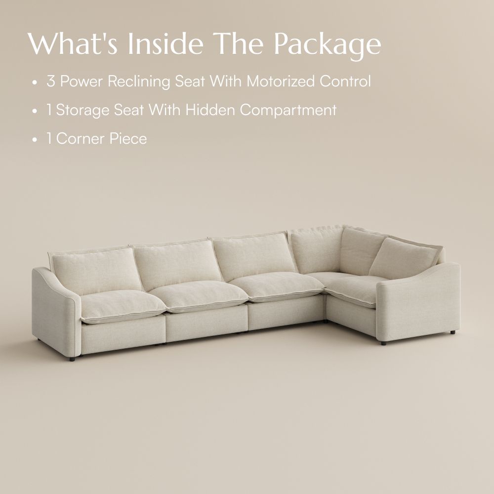 Beige Velvet Modular Sofas