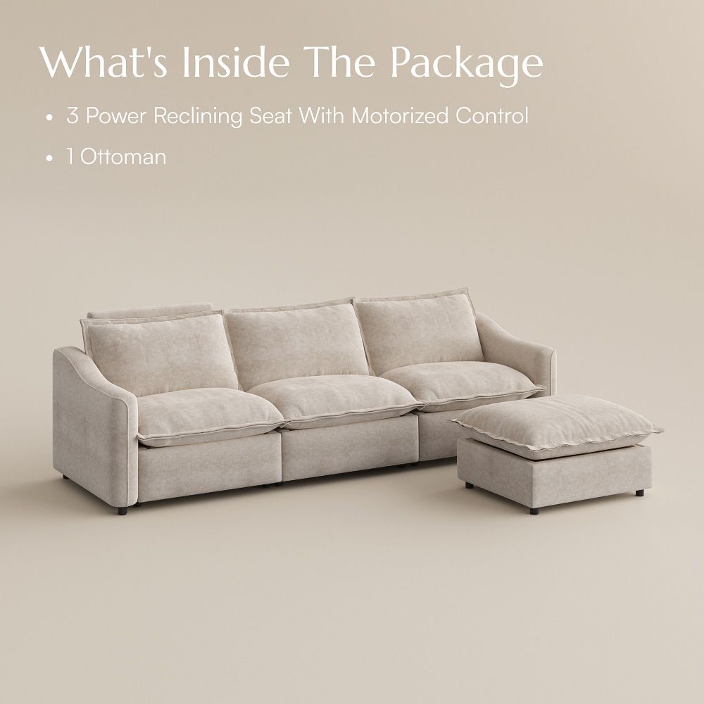 Oversized Beige Pet-Friendly Fabric Modular Sofas