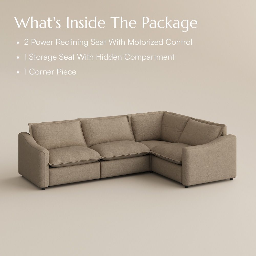 with Storage Khaki Linen Modular Sofas