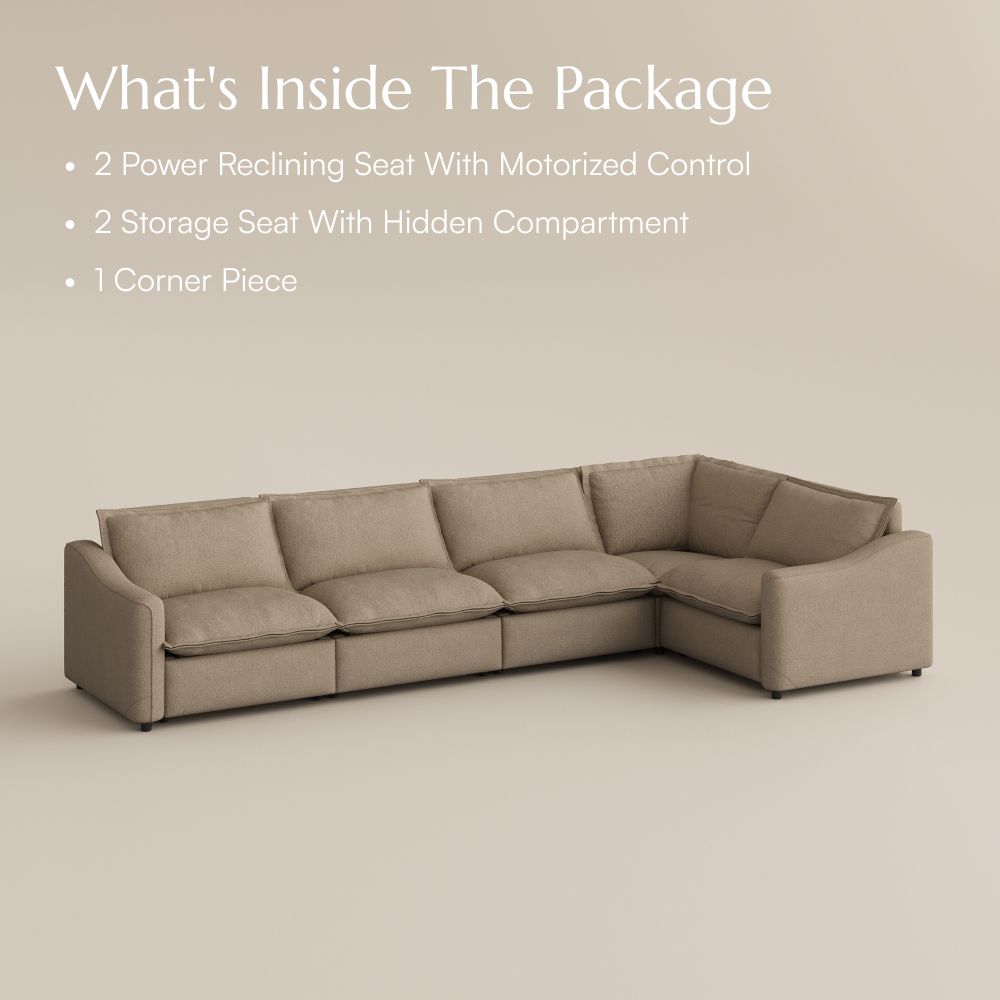 Khaki Linen Modular Sofas