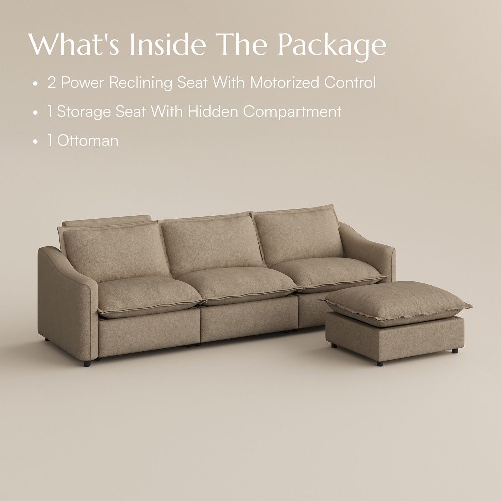 Bedroom Khaki Linen Modular Sofas