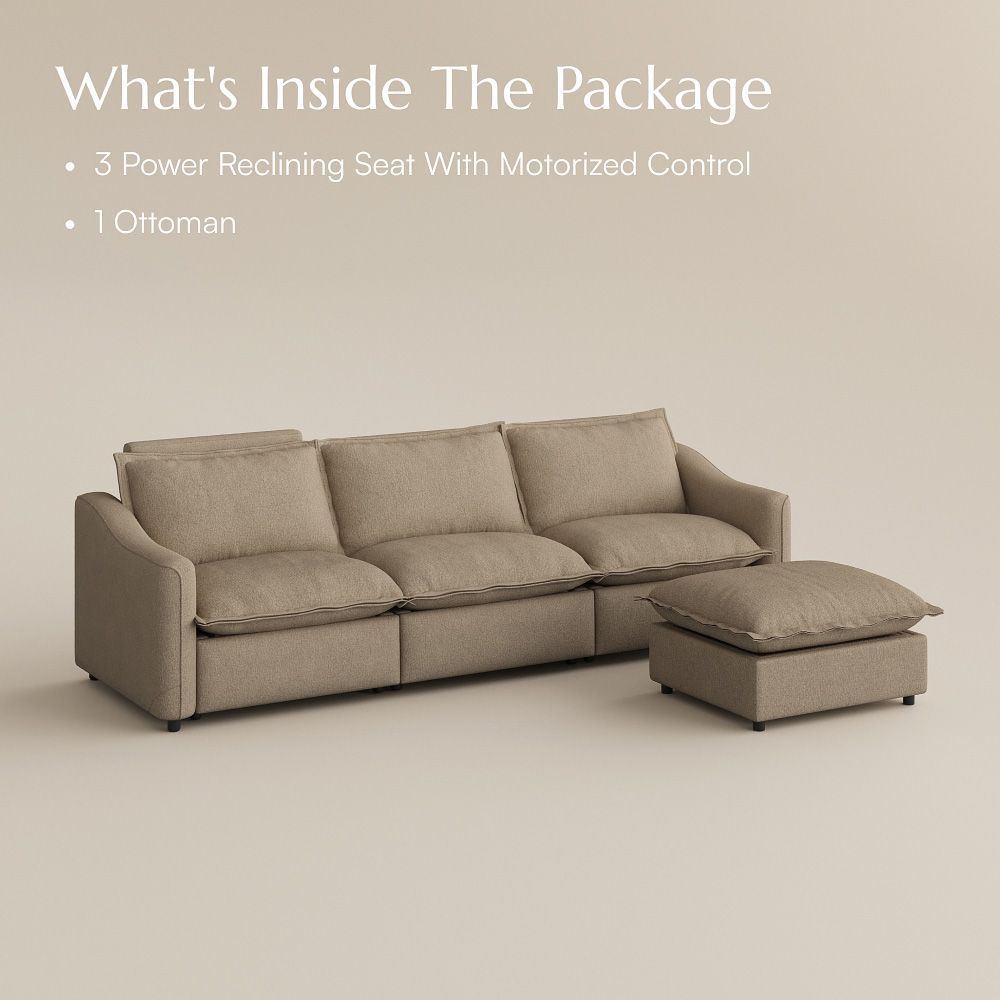 Modern Khaki Linen Modular Sofas