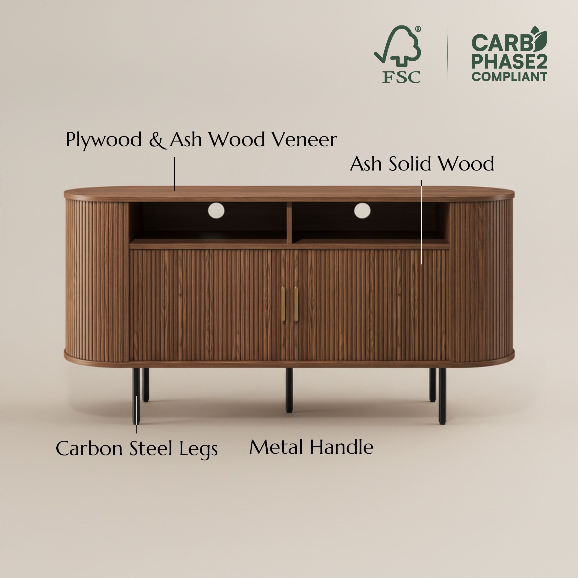 Mid Century Storage Sideboard with large storage