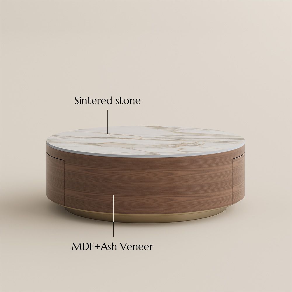 Sintered Stone White & Black Sintered Stone Coffee Tables