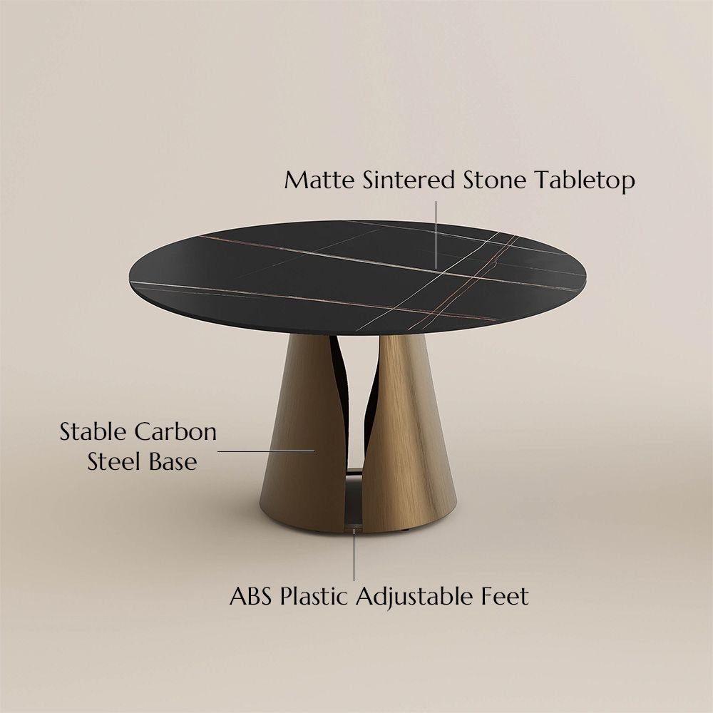 Vera Black & Bronze Matte Sintered Stone Dining Tables