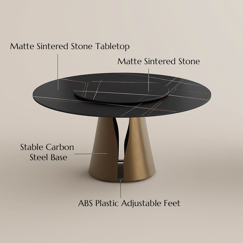 for 4 Black & Bronze Matte Sintered Stone Dining Tables