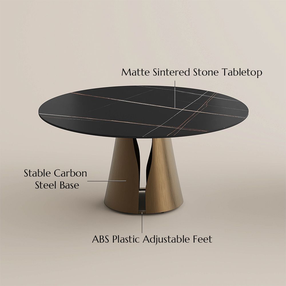 Vera Black & Bronze Matte Sintered Stone Dining Tables