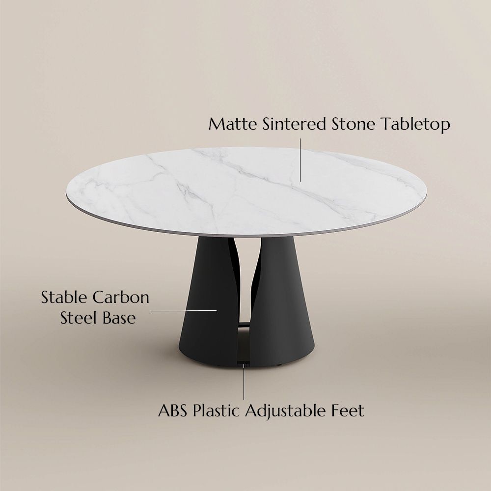 for 8 White & Black Matte Sintered Stone Dining Tables