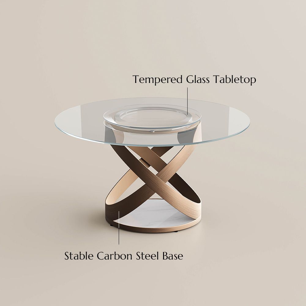Partial Assembly Required Clear Tempered Glass Dining Tables