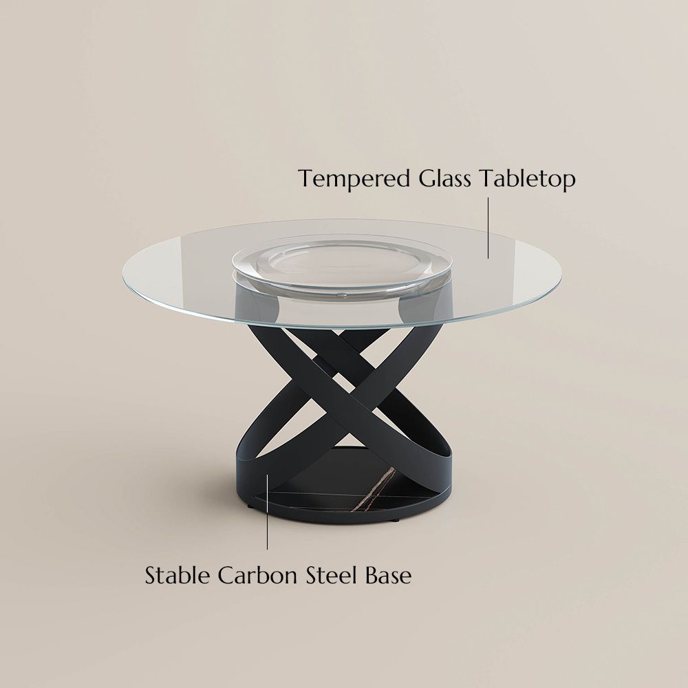Modern Clear Tempered Glass Dining Tables