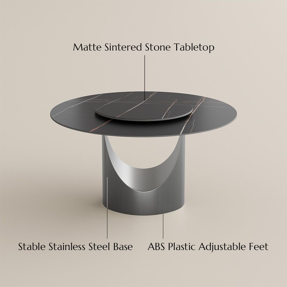 Kitchen Black Matte Sintered Stone Dining Tables
