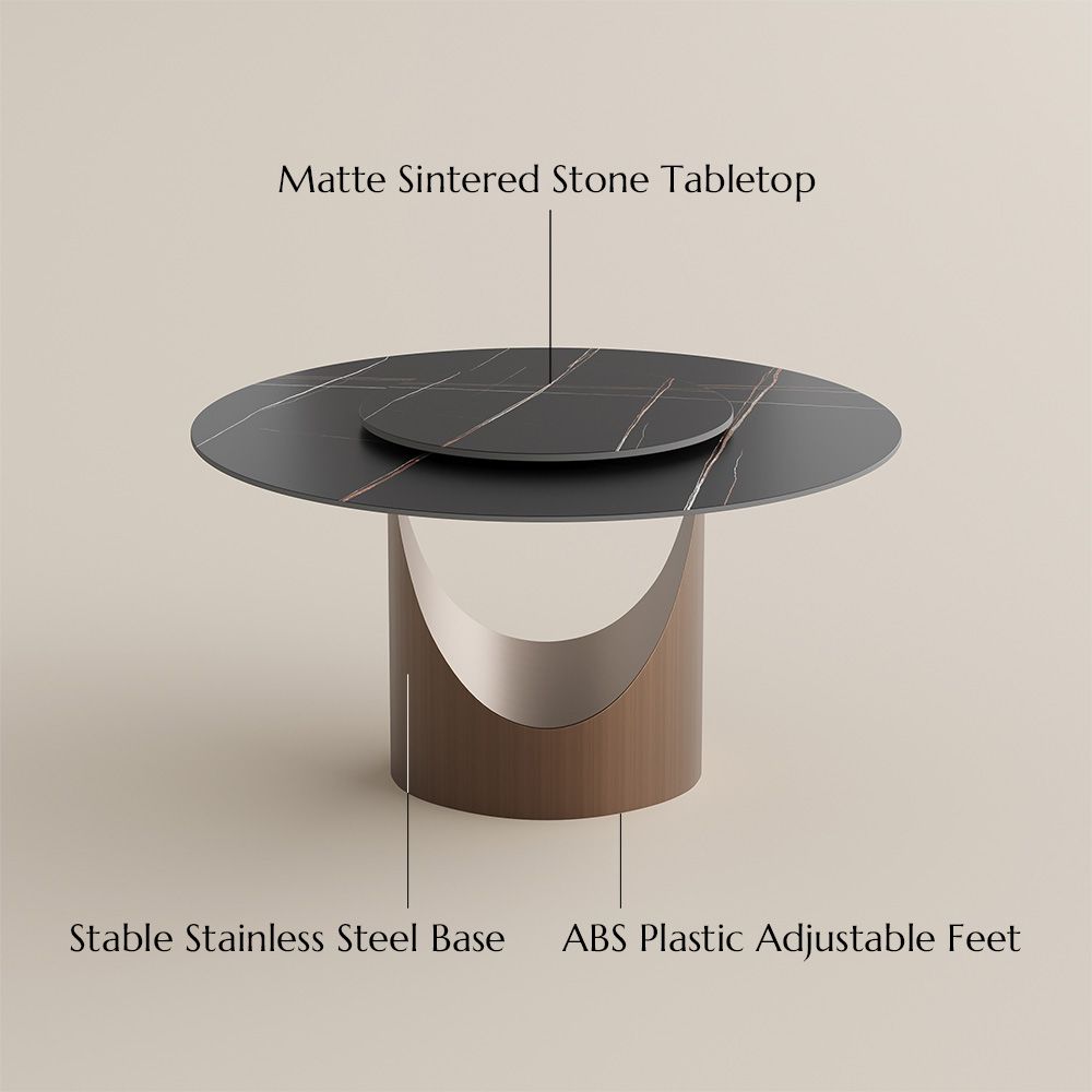 Kitchen Black Matte Sintered Stone Dining Tables