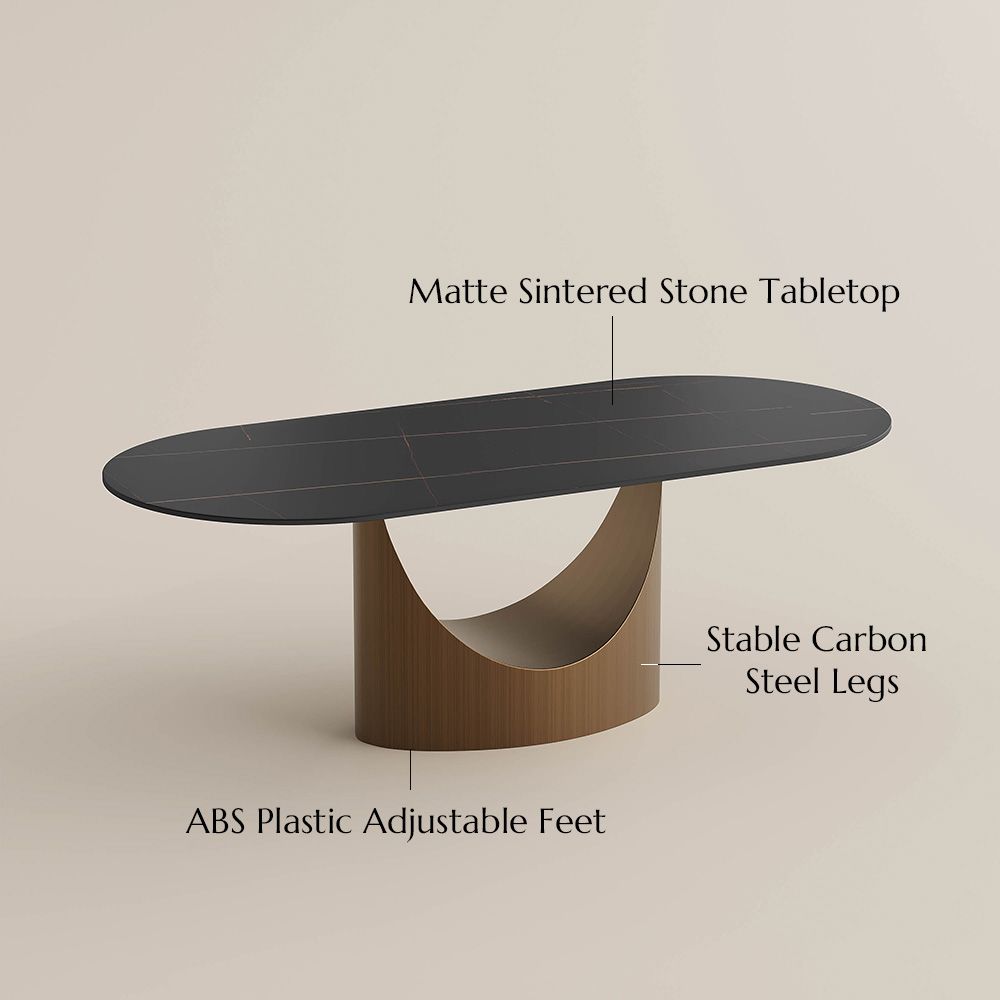 Bronze Black Sintered Stone Dining Tables