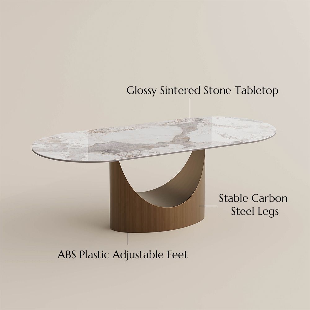 Curved Pandora Sintered Stone Dining Tables