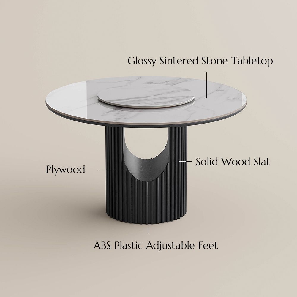 for 4 White Glossy Sintered Stone Dining Tables
