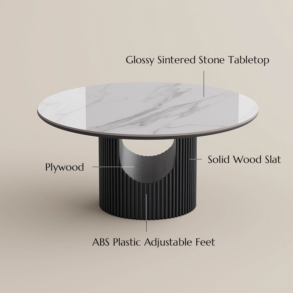 Modern White Glossy Sintered Stone Dining Tables