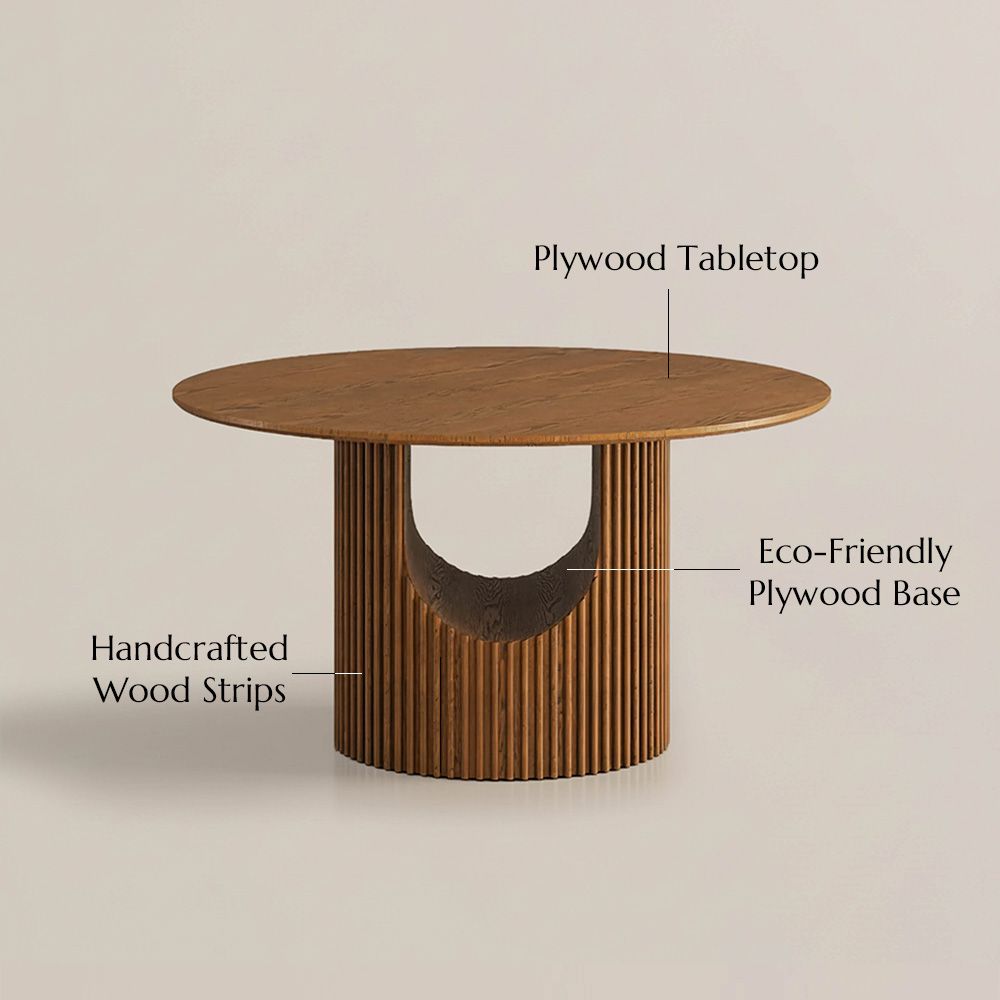 Solid Wood Leg Walnut Color Plywood Dining Tables
