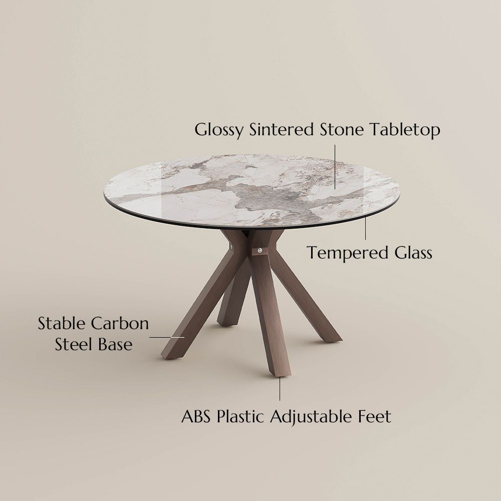 Living Room Pandora Glossy Sintered Stone Dining Tables