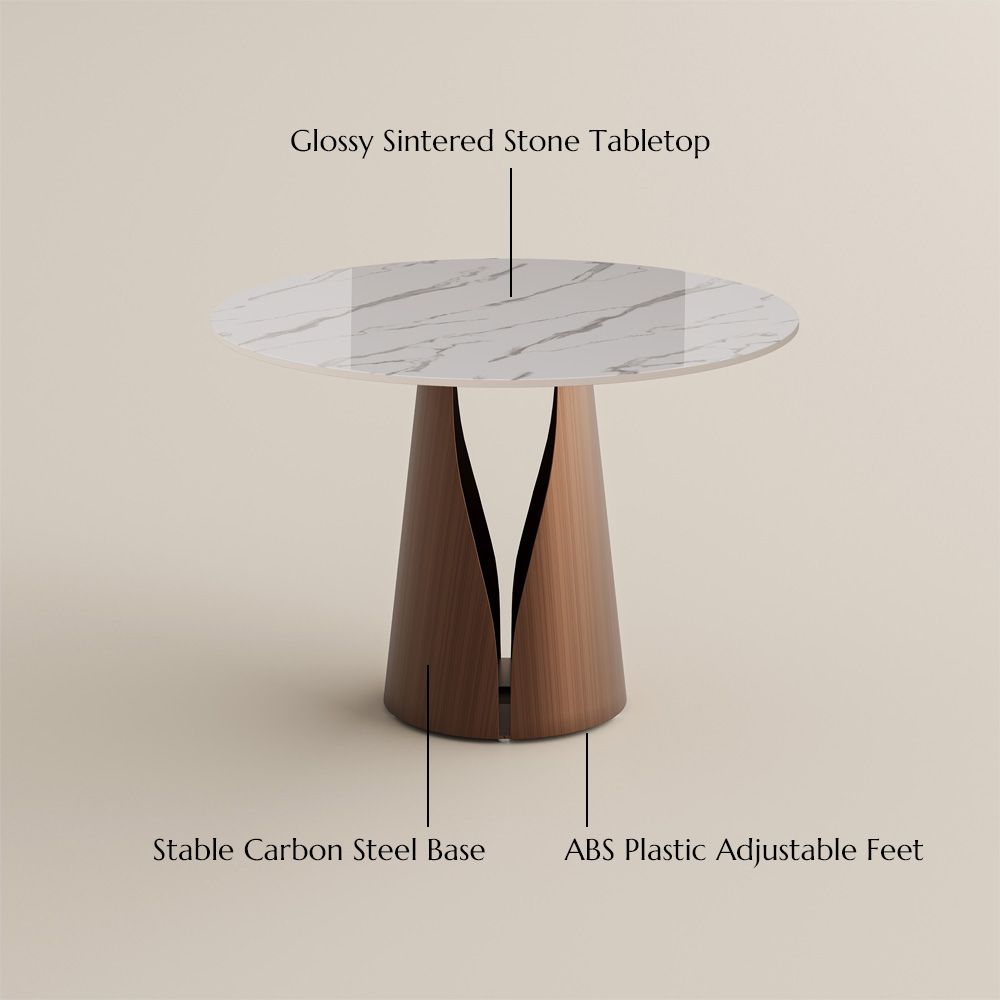 Solid Wood White Glossy Sintered Stone Small Bar & Bistro Tables