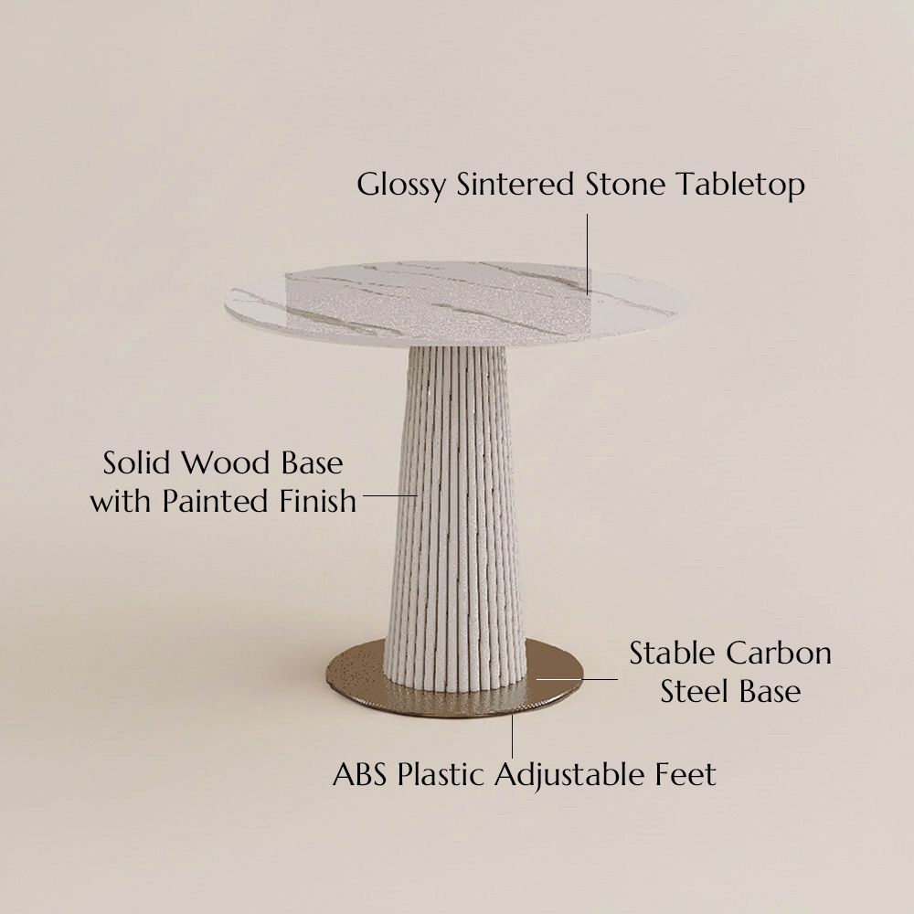 Solid Wood White Sintered Stone Dining Tables