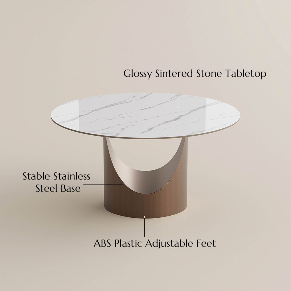 Round White Sintered Stone Dining Tables