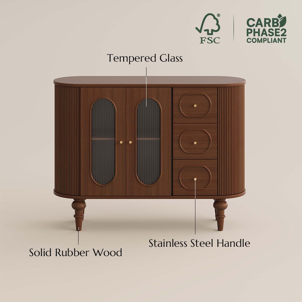 with Cabinets Walnut Color Engineered Wood Storage Cabinets