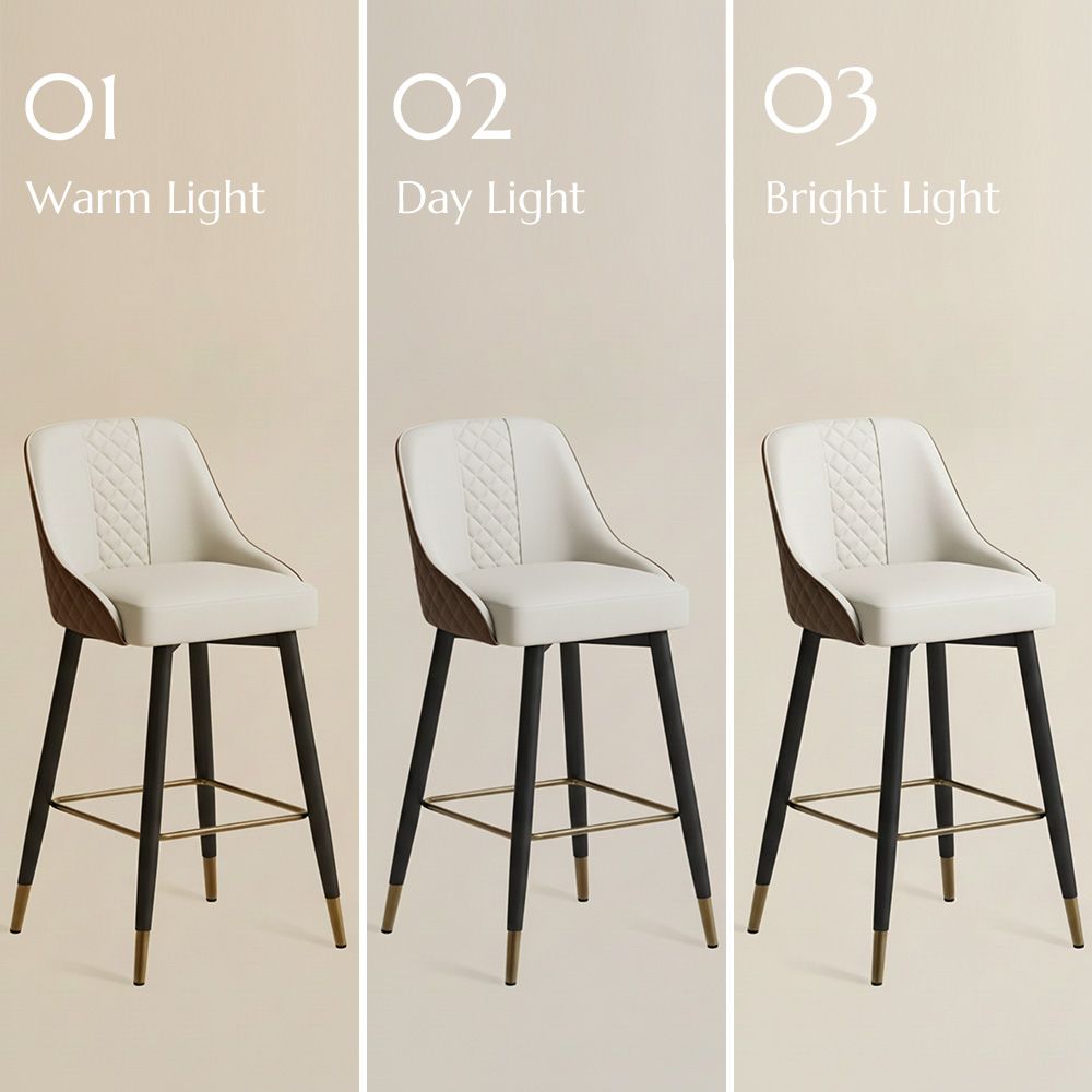 Black Brown & Light Gray PU Leather Bar Stools & Counter Stools