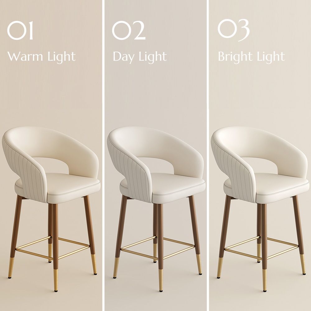 Bronze Beige & Bronze PU Leather Bar Stools & Counter Stools